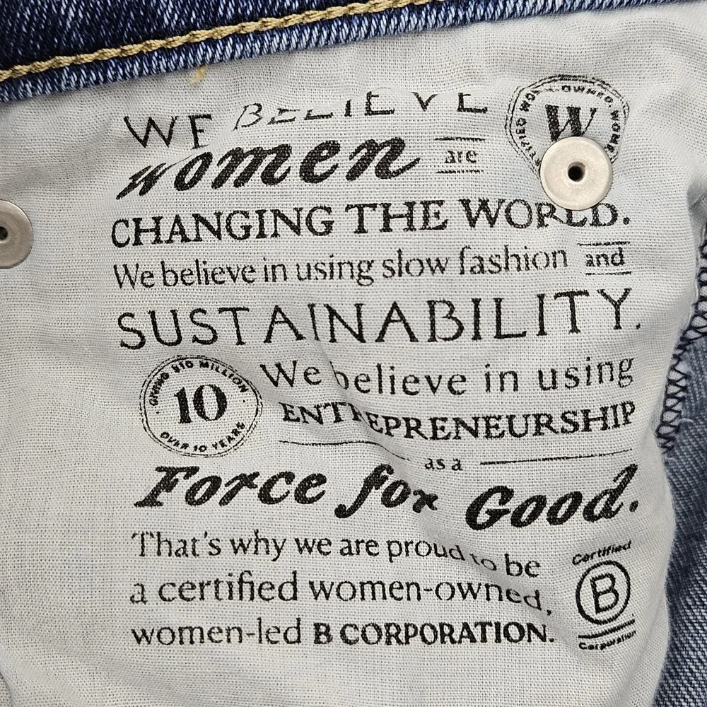 Frank & Eileen Cork Jeans Women 32 Slim Straight Raw Hem Medium Wash Denim - Picture 14 of 16